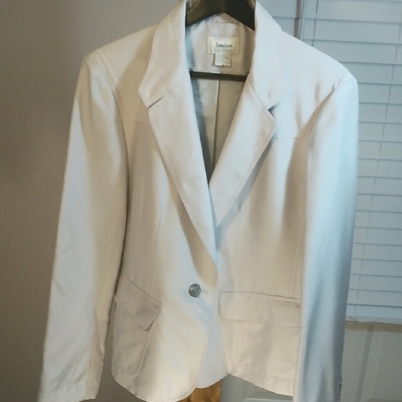 Neiman Marcus Exclusive Light Gray 100% Silk Long Sleeves Jacket Blazer Size 14 - Picture 4 of 12